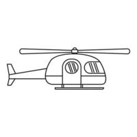 icône d'hélicoptère ambulance, style de contour vecteur