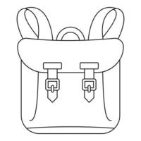 icône de sac à dos d'aventure, style de contour vecteur