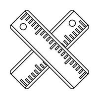 icône de deux règles croisées, style de contour vecteur