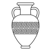 icône de vase antique, style de contour vecteur