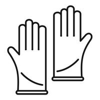 icône de gants de laboratoire médico-légal, style de contour vecteur