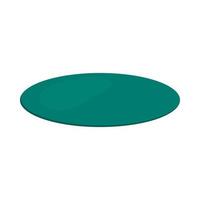 icône de tapis rond turquoise, style cartoon vecteur