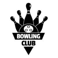 logo de l'ancien club de bowling, style simple vecteur