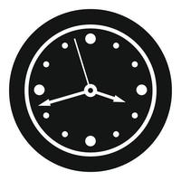 icône du design de l'horloge, style noir simple vecteur