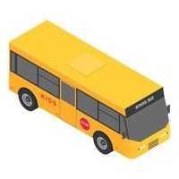 icône de bus scolaire de village, style isométrique vecteur