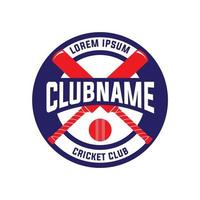 création de logo d'illustration vectorielle de club de cricket, parfaite pour la création de logo de club d'équipe sportive vecteur