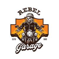 illustration vectorielle de motard crâne rétro, parfaite pour la conception de t-shirt et le logo du club de motards vecteur