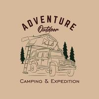 camping-car d'aventure illustration vectorielle de véhicule hors route, parfaite pour l'événement tout-terrain, le logo du club et la conception de t-shirt vecteur