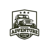 conception de logo de véhicule d'aventure hors route, parfaite pour la conception de t-shirt et le logo de club également événement vecteur