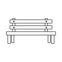 icône de banc en bois, style de contour vecteur