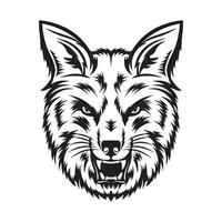 illustration vectorielle de visage de renard dans un style décoratif, parfaite pour la conception de tatouages et de t-shirts vecteur