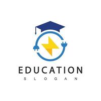 création de logo d'éducation. logos d'électrotechnique vecteur