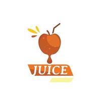 logo de jus avec symbole pomme vecteur