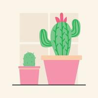ensemble de maisons de cactus décoratifs plante illustration vectorielle vecteur
