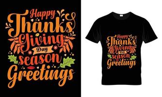 joyeux jour de thanksgiving salutations de saison vecteur