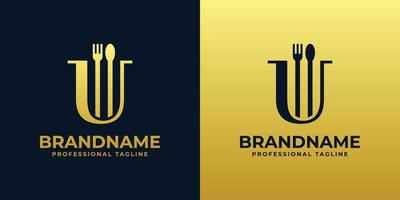logo du restaurant lettre u, adapté à toute entreprise liée au restaurant, au café, à la restauration avec les initiales u. vecteur