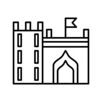 château avec l'icône de vecteur de drapeau