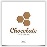 hexagone chocolat logo design premium modèle élégant vecteur eps 10