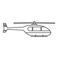 icône d'hélicoptère utilitaire, style de contour vecteur