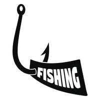 nouveau logo de crochet de pêche, style simple vecteur