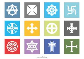 Symbole religieux Icon Set vecteur