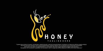 création de modèle de logo d'abeille à miel avec vecteur premium de concept créatif