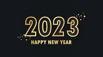 bonne année 2023. conception de fond d'or de luxe. vecteur