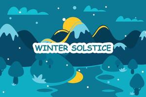 fond de solstice d'hiver. design avec paysage d'hiver. vecteur