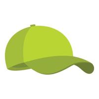 icône de casquette de baseball verte, style plat. vecteur