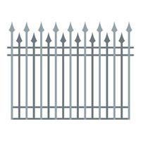 clôture avec icône de tige métallique, style plat. vecteur