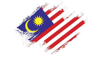 nouveau vecteur de drapeau grunge malaisie en détresse