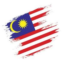 vecteur de drapeau malaisie effet grunge coloré