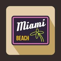 icône de la plage de miami dans un style plat vecteur