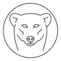 logo ours polaire femelle, style de contour vecteur