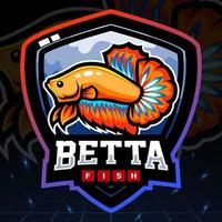 mascotte de poisson betta. création de logo esport vecteur