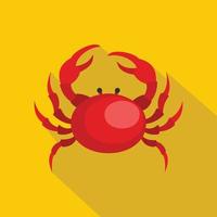 icône de crabe, style plat vecteur