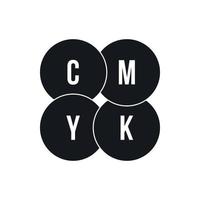 icône de cercles CMJN, style simple vecteur
