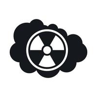 nuage et icône de signe radioactif, style simple vecteur