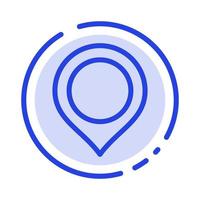marqueur de carte de localisation icône de ligne en pointillé bleu vecteur