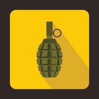 icône de grenade à main, style plat vecteur