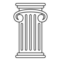 icône de pilier grec, style de contour vecteur