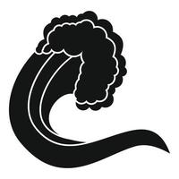 icône de la nature des vagues, style noir simple vecteur