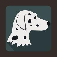 icône de chien dalmatiens, style plat vecteur