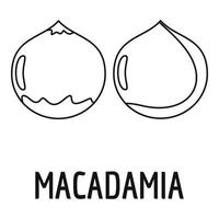 icône de macadamia, style de contour vecteur
