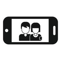 couple prendre selfie icône, style simple vecteur