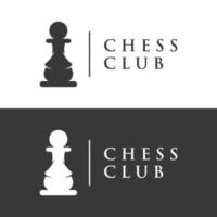 logo de modèle de jeu de stratégie d'échecs avec rois, pions et tours. logos pour les tournois, les équipes d'échecs et les jeux. vecteur