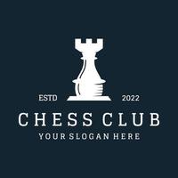 logo de modèle de jeu de stratégie d'échecs avec rois, pions et tours. logos pour les tournois, les équipes d'échecs et les jeux. vecteur