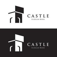 conception créative de modèle de logo de château antique, ancien château historique.logos pour les entreprises et les musées. vecteur