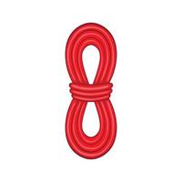 icône de corde rouge en style cartoon vecteur