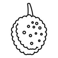 icône de fruits litchis, style de contour vecteur
